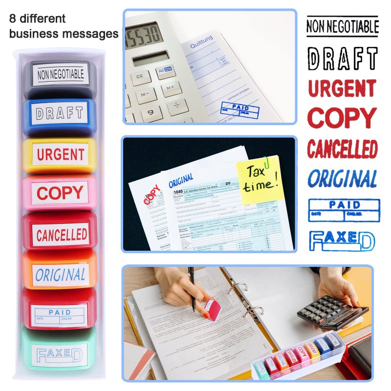 Swity Home Self-Inking Teacher Stamp Set Mess-Free Motivation Teacher Grading Stamp Set Teachers Review Homework Feedback Stamps for Classroom Grading Encouragement Motivation Recognition 8 Pcs - Image 2